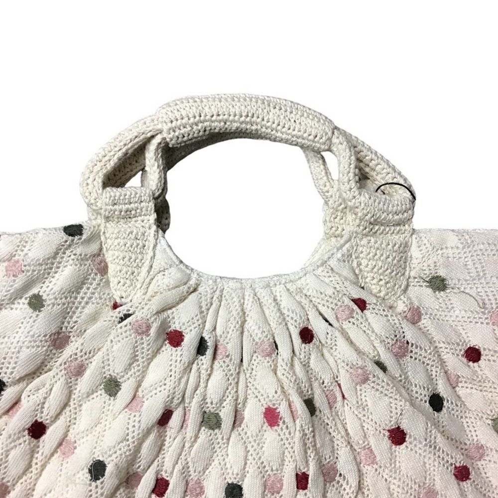 Zara Polka Dot Knit Shopper Cotton Tote - Picture 4 of 10